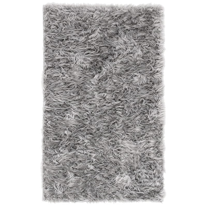 Safavieh Faux Sheep Skin 3' X 5' Power Loomed Acrylic Rug in Gray