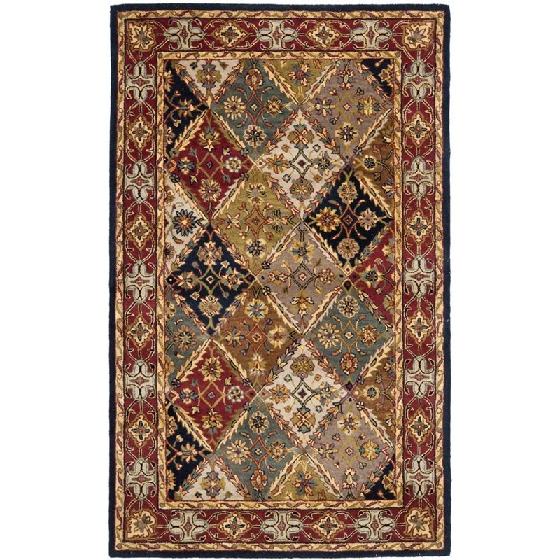 Safavieh Heritage 12' X 15' Hand Tufted Wool Pile Rug in Green and Red