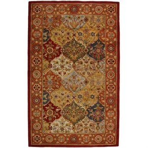 safavieh heritage 4'6&quot x 6'6&quot oval hand tufted wool rug in and navy