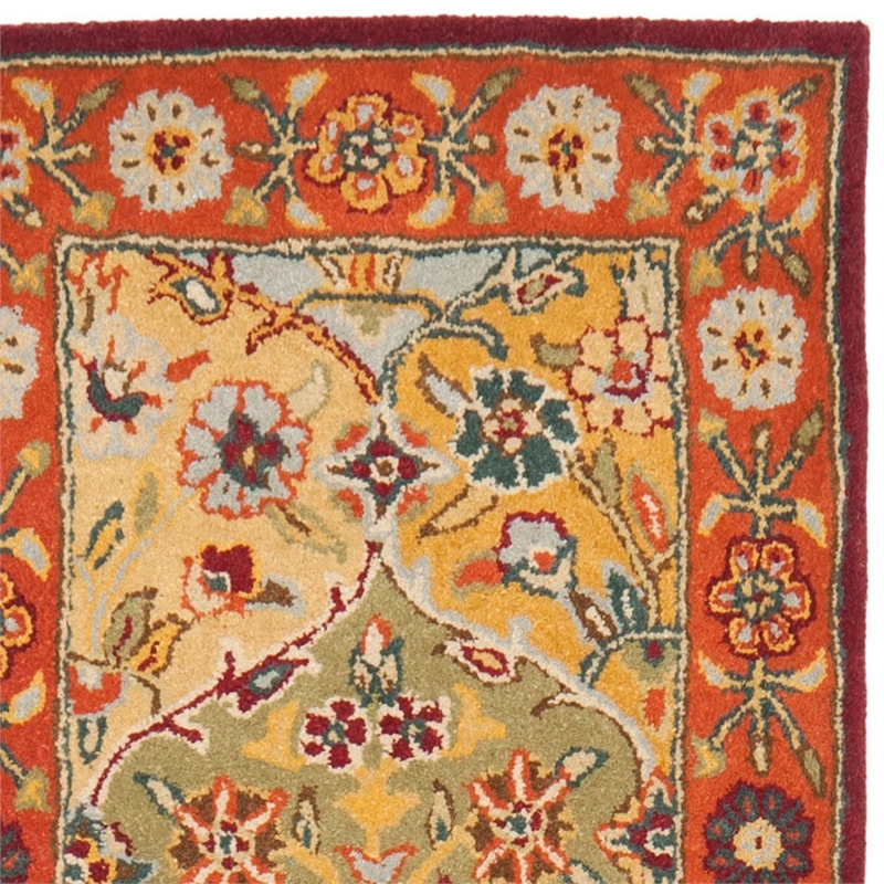 Safavieh Heritage 12' X 15' Hand Tufted Wool Pile Rug in and Red