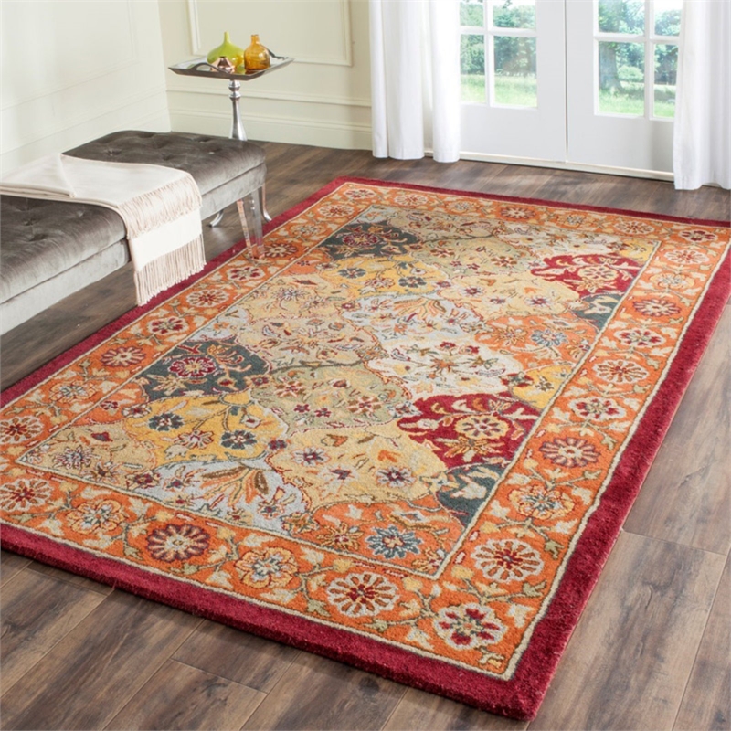 Safavieh Heritage 12' X 15' Hand Tufted Wool Pile Rug in and Red