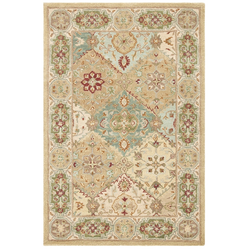 Safavieh Heritage 5' X 8' Hand Tufted Wool Pile Rug in and Ivory