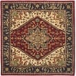 Safavieh Heritage 8' Square Hand Tufted Wool Pile Rug in Red