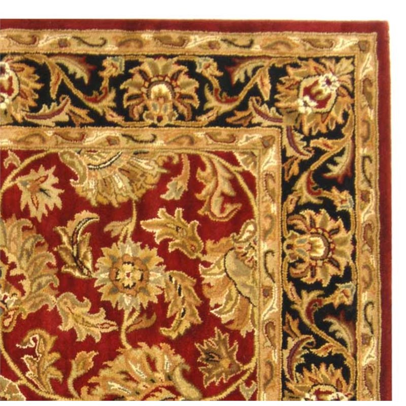 Safavieh Heritage 4' Square Hand Tufted Wool Rug in Red and Black eBay