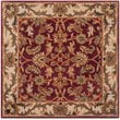 Safavieh Heritage 4' Square Hand Tufted Wool Rug in Red and Ivory