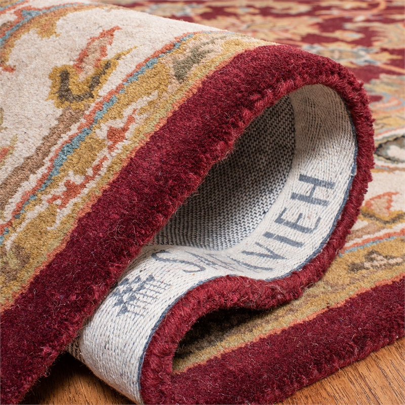 Safavieh Heritage 9' X 12' Hand Tufted Wool Pile Rug in Red and Ivory
