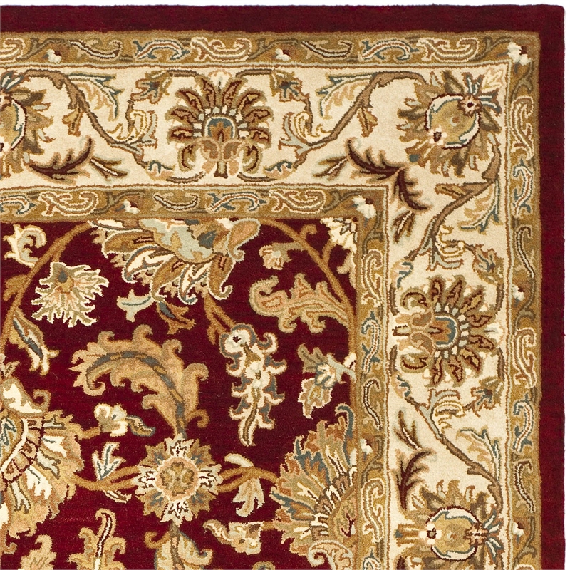 Safavieh Heritage 9' X 12' Hand Tufted Wool Pile Rug in Red and Ivory