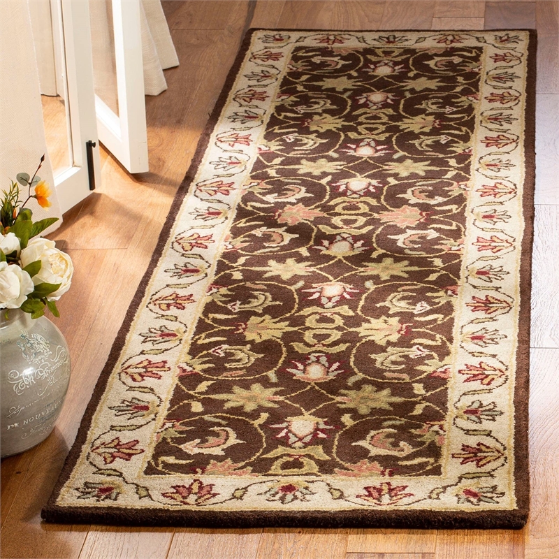 Safavieh Heritage 9' X 12' Hand Tufted Wool Rug in Brown and Beige
