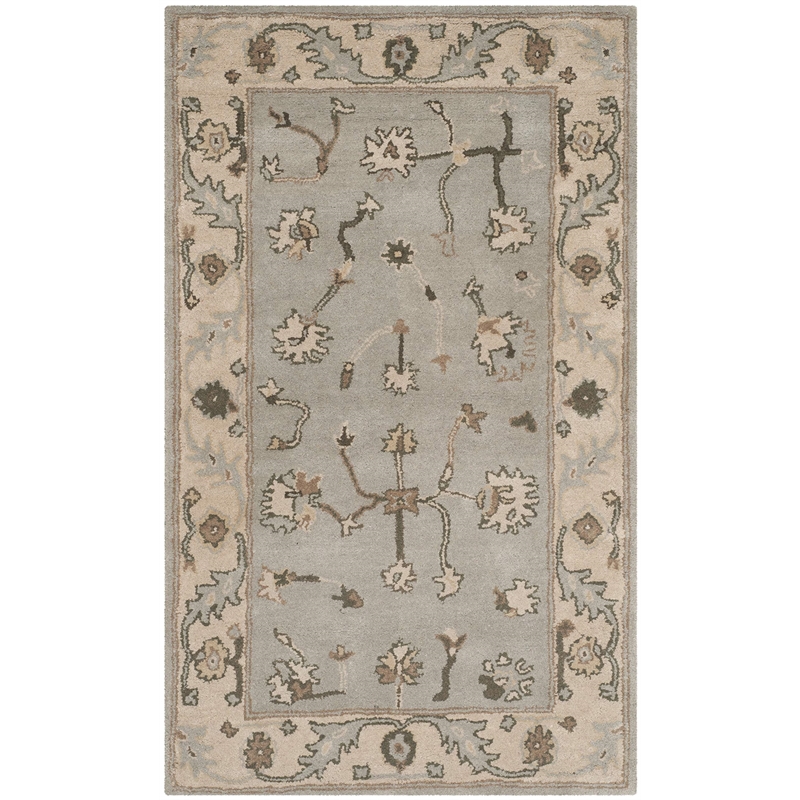Safavieh Heritage 3' X 5' Hand Tufted Wool Pile Rug in Beige and Gray