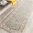 Safavieh Heritage 6' Round Hand Tufted Wool Rug in Beige and Gray