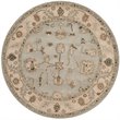 Safavieh Heritage 6' Round Hand Tufted Wool Rug in Beige and Gray