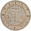 Safavieh Heritage 6' Round Hand Tufted Wool Rug in Beige and Gray