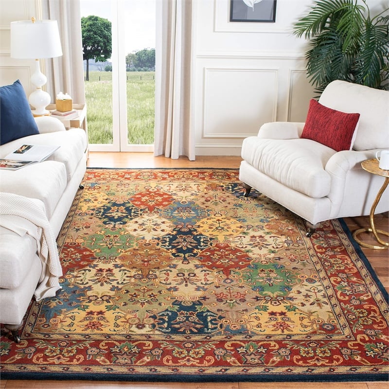 Safavieh Heritage 12' X 18' Hand Tufted Wool Pile Rug in and Burgundy