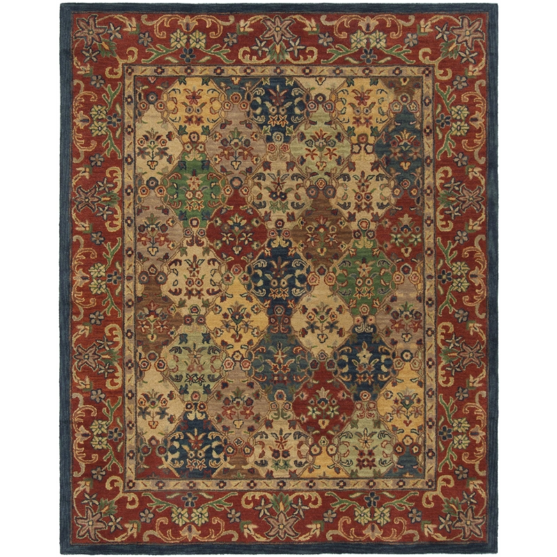 Safavieh Heritage 8' X 10' Hand Tufted Wool Pile Rug in and Burgundy