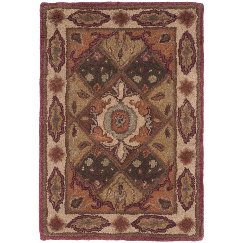 Safavieh Heritage 4' X 6' Hand Tufted Wool Pile Rug in Rust and Ivory