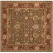 Safavieh Heritage 4' Square Hand Tufted Wool Rug in Moss and Rust