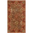 Safavieh Heritage 6' Round Hand Tufted Wool Rug in Moss and Rust