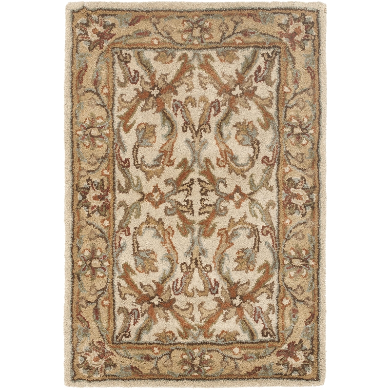 Safavieh Heritage 5' X 8' Hand Tufted Wool Pile Rug in Beige and Gold