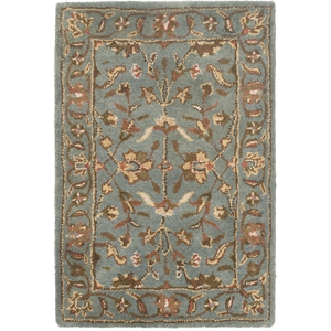 Safavieh Heritage 4' Round Hand Tufted Wool Rug in Blue and Blue