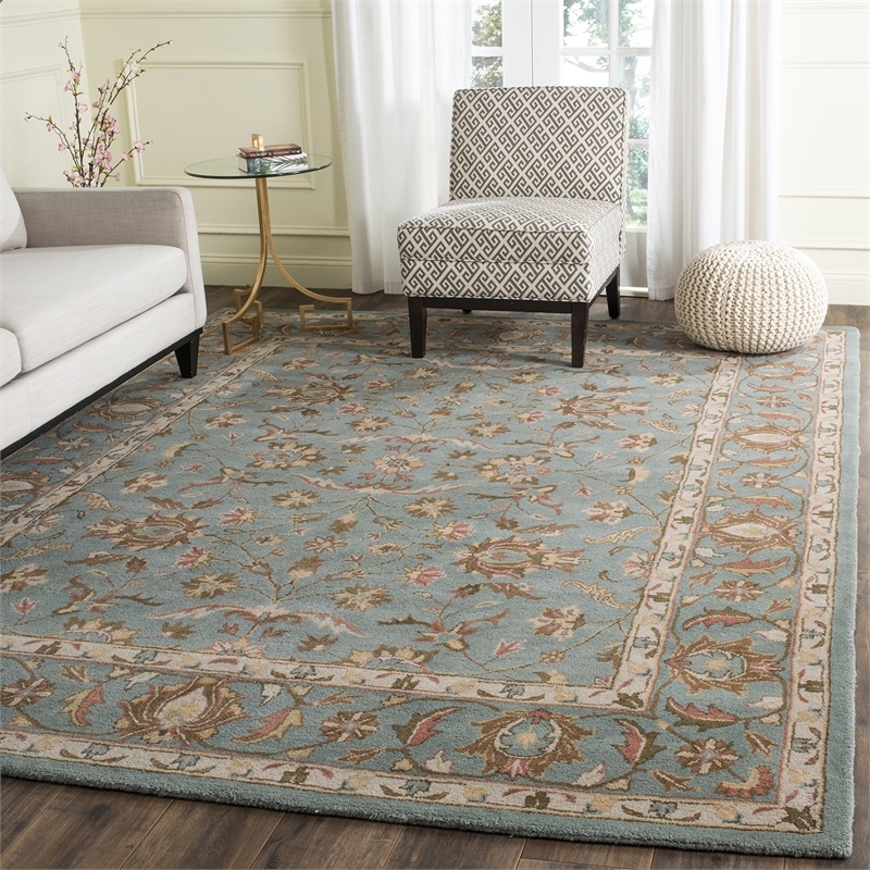 Safavieh Heritage 8' X 10' Hand Tufted Wool Pile Rug in Blue and Blue
