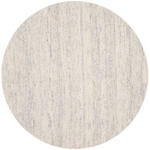 Safavieh Himalaya 6' Round Hand Loomed Wool Pile Rug in Silver