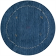 Safavieh Himalaya 8' Round Hand Loomed Wool Pile Rug in Blue