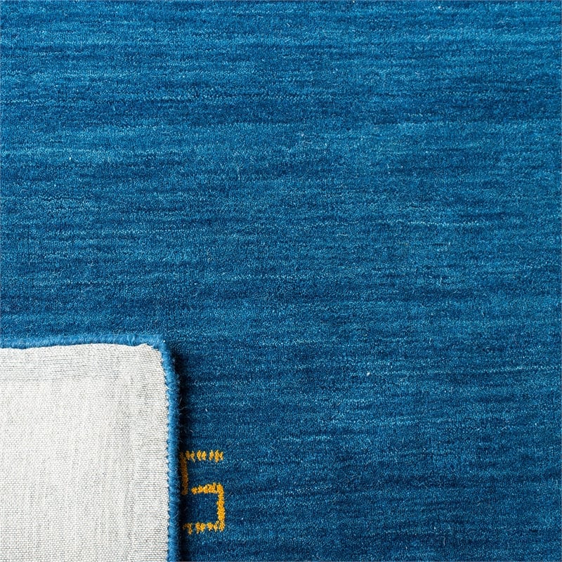 Safavieh Himalaya 8' Square Hand Loomed Wool Pile Rug in Blue