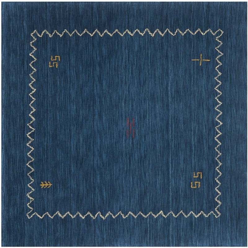 Safavieh Himalaya 8' Square Hand Loomed Wool Pile Rug in Blue