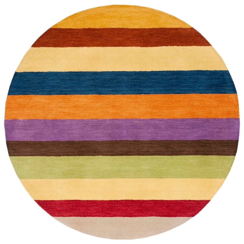 Safavieh Himalaya 6' Round Hand Loomed Wool Pile Rug in Yellow