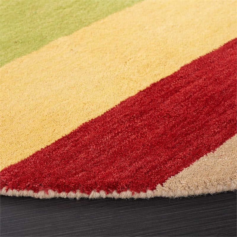Safavieh Himalaya 6' Round Hand Loomed Wool Pile Rug in Yellow