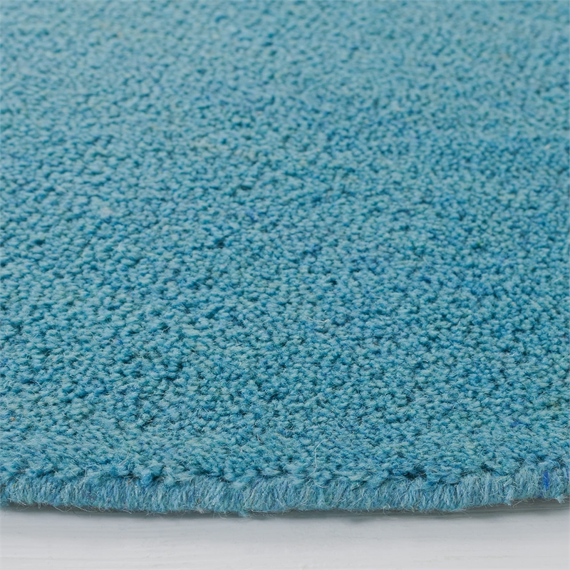 Safavieh Himalaya 4' Round Hand Loomed Wool Pile Rug in Turquoise