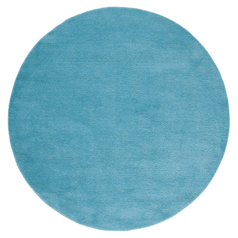 Safavieh Himalaya 6' Round Hand Loomed Wool Pile Rug in Turquoise