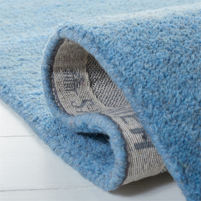 Safavieh Himalaya 4' Square Hand Loomed Wool Pile Rug in Blue