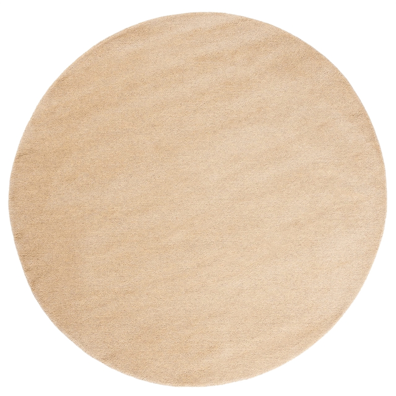 Safavieh Himalaya 10' Round Hand Loomed Wool Pile Rug in Beige