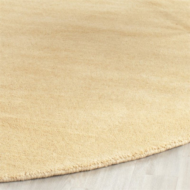 Safavieh Himalaya 8' Round Hand Loomed Wool Pile Rug in Beige