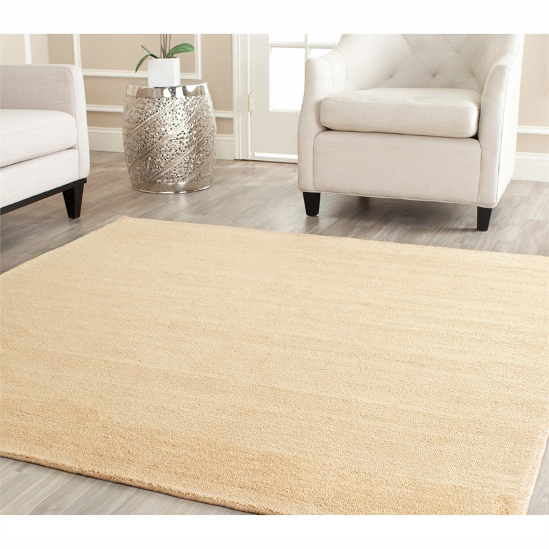 Safavieh Himalaya 8' Square Hand Loomed Wool Pile Rug in Beige