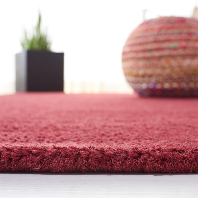 Safavieh Himalaya 4' Square Hand Loomed Wool Pile Rug in Red