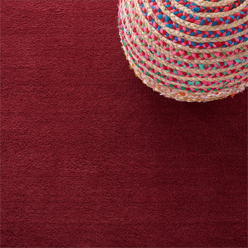 Safavieh Himalaya 4' Square Hand Loomed Wool Pile Rug in Red