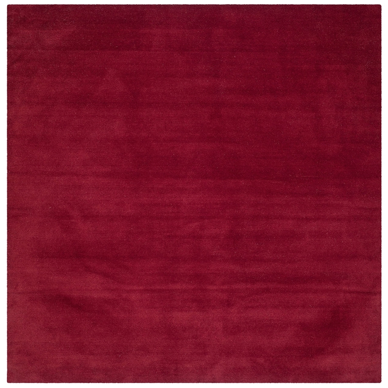 Safavieh Himalaya 8' Square Hand Loomed Wool Pile Rug in Red