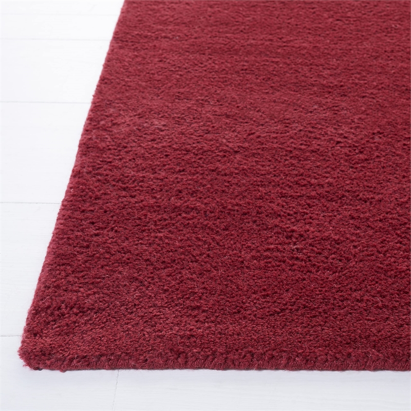 Safavieh Himalaya 8' Square Hand Loomed Wool Pile Rug in Red