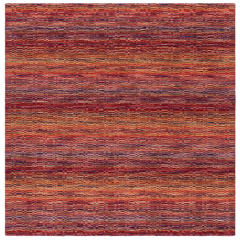 Safavieh Himalaya 6' Square Hand Loomed Wool Pile Rug in Red