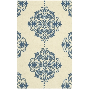 Safavieh Chelsea 2'6&quot X 4' Hand Hooked Wool Pile Rug in Ivory and Blue