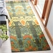 Safavieh Ikat 2' X 3' Hand Tufted Wool Pile Rug in Olive and Gold