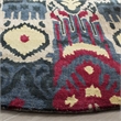 Safavieh Ikat 6' Round Hand Tufted Wool Rug in Beige and Blue