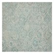 Safavieh Ikat 4' Round Hand Tufted Wool Rug in Ivory and Sea Blue