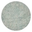 Safavieh Ikat 4' Round Hand Tufted Wool Rug in Ivory and Sea Blue