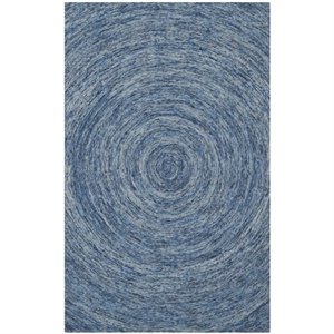 Safavieh Ikat 2'3&quot X 12' Hand Tufted Wool Pile Rug in Dark Blue