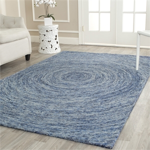 Safavieh Ikat 6' X 9' Hand Tufted Wool Pile Rug in Dark Blue