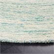 Safavieh Ikat 4' Round Hand Tufted Wool Rug in Ivory and Blue
