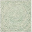 Safavieh Ikat 4' Square Hand Tufted Wool Rug in Ivory and Blue